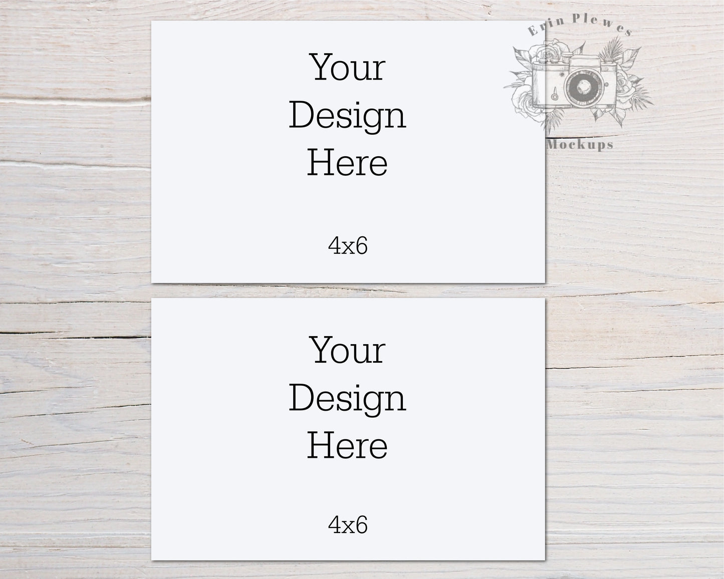 Card Mockup 4"x6" Landscape, Front Back Greeting Card Mock Up, Double Stationery Mock Ups, Jpeg Instant Digital Download