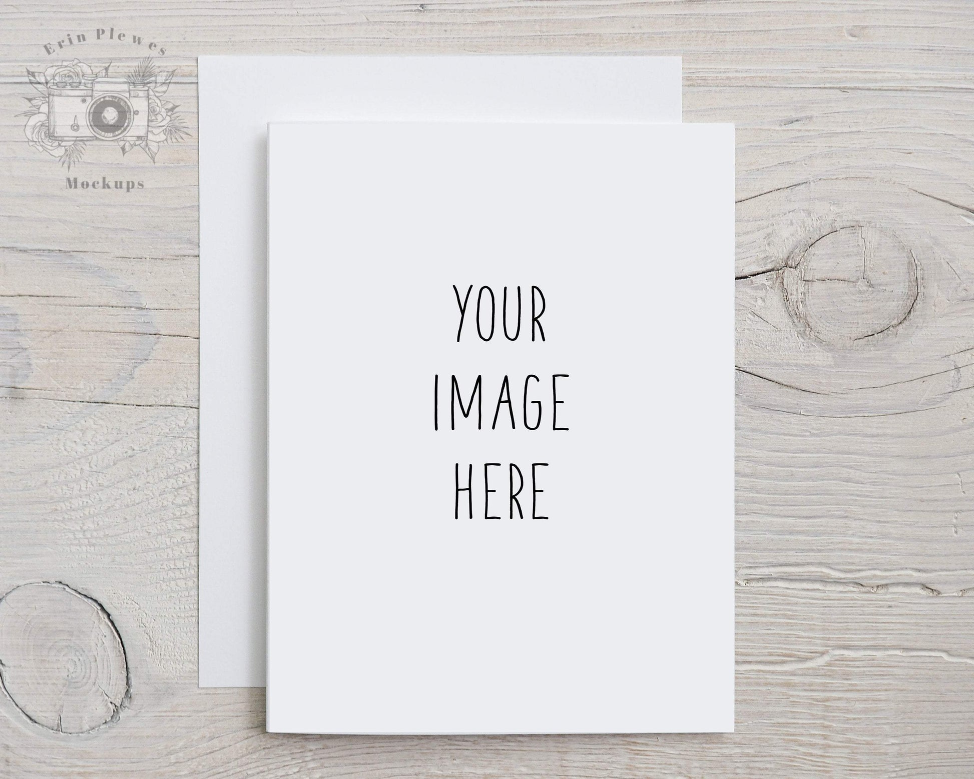 Erin Plewes Mockups Mockup Card Mockup A2, Greeting Card Mockup with White Envelope, Thank You Card Mock Up, Instant Digital Download Template