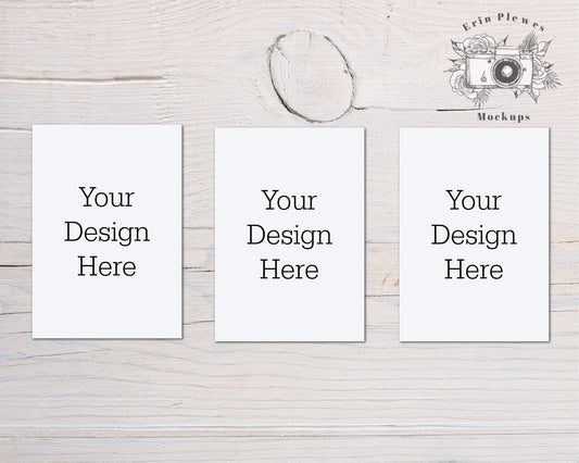Erin Plewes Mockups Mockup Card Suite Mockup 5x7, Greeting Card Set of 3 Mock Up, Stationery Mock Ups, Card Suite Stock Photo, Jpeg Instant Digital Download