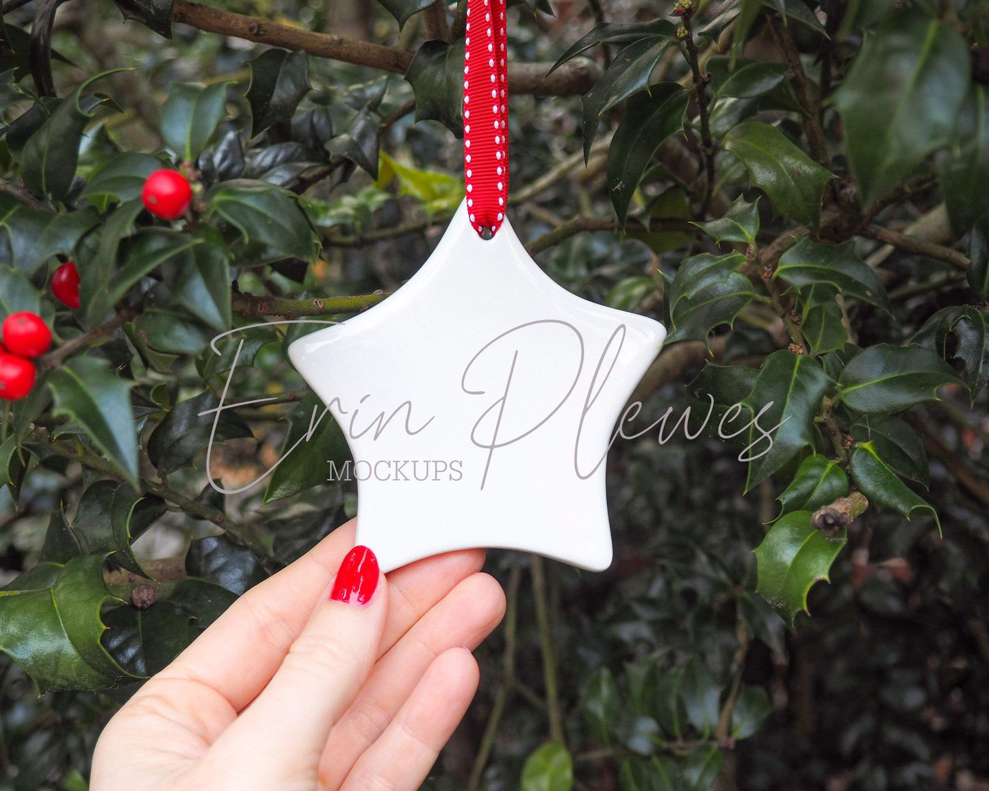 Erin Plewes Mockups Mockup Christmas ornament mock-up, star blank mock up for wedding favor and styled stock photography, Jpeg instant digital download template