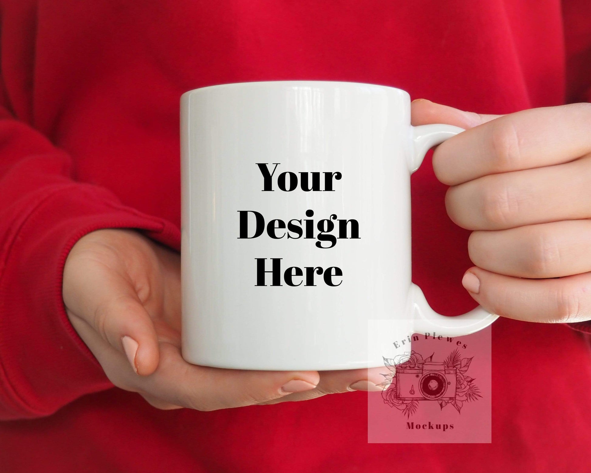 Erin Plewes Mockups Mockup Coffee Mug Mockup, 11 oz Mug Mockup Model for Mother's Day, Digital Download Jpeg Feminine Stock Photography Template