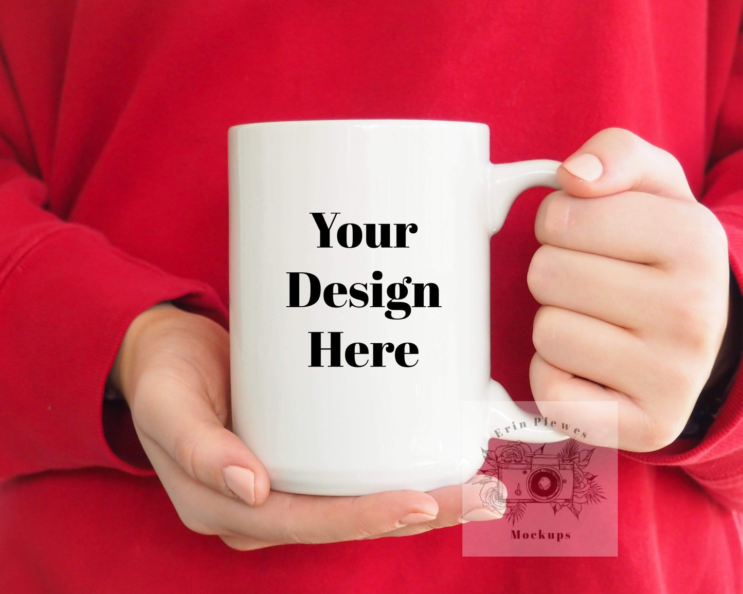 Erin Plewes Mockups Coffee Mug Mockup, Mug mock-up with female kids hands photo, Digital Download Jpeg feminine stock photography template
