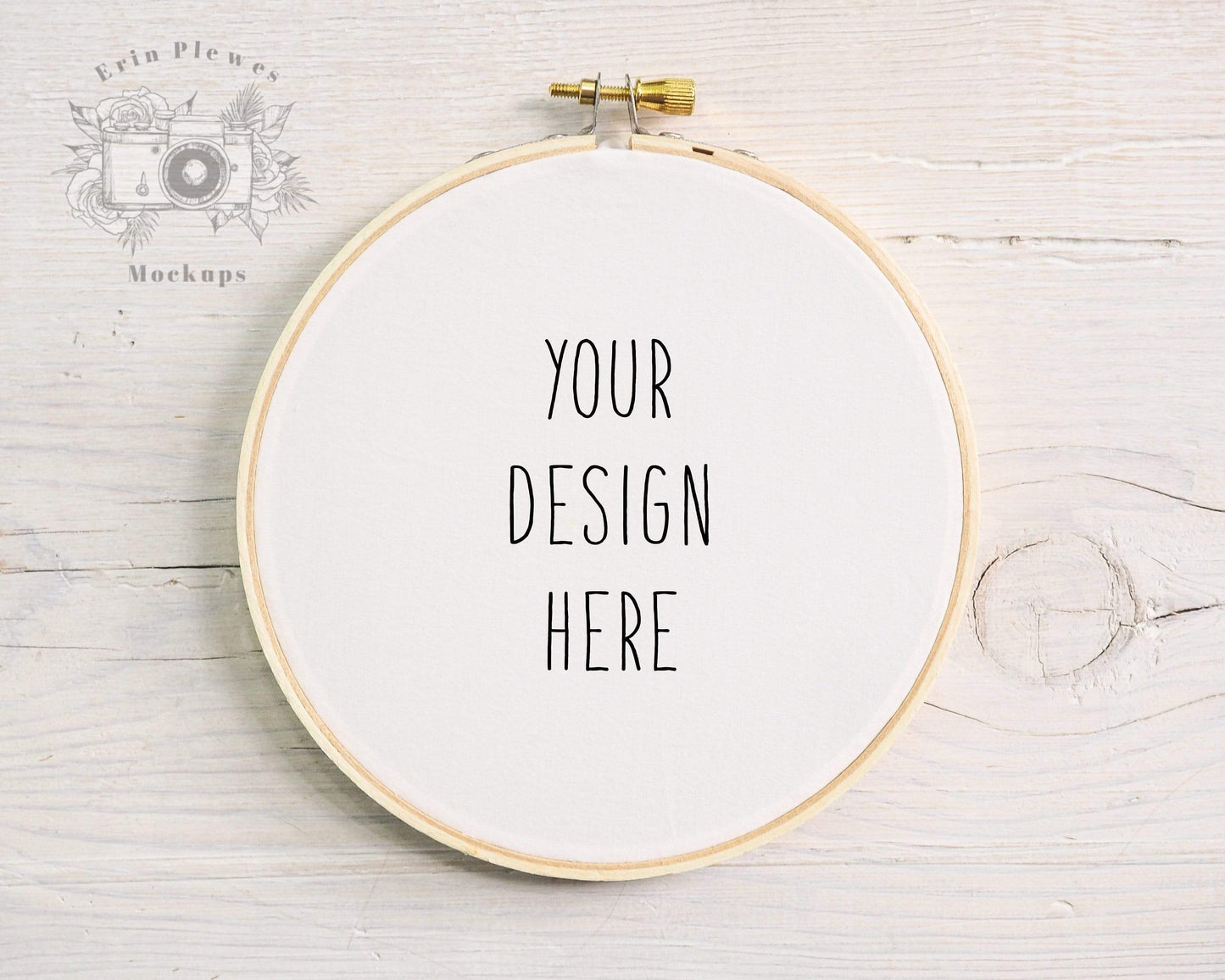 Erin Plewes Mockups Cross Stitch Mockup, Embroidery hoop mockup on rustic white wood, Sewing Mock-up JPG Digital Download Template