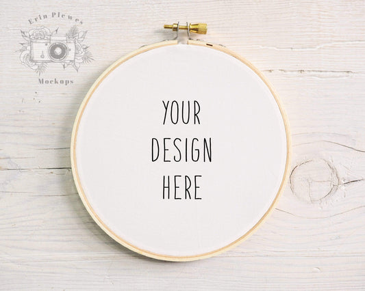 Erin Plewes Mockups Cross Stitch Mockup, Embroidery hoop mockup on rustic white wood,  Sewing Mock-up JPG Digital Download Template