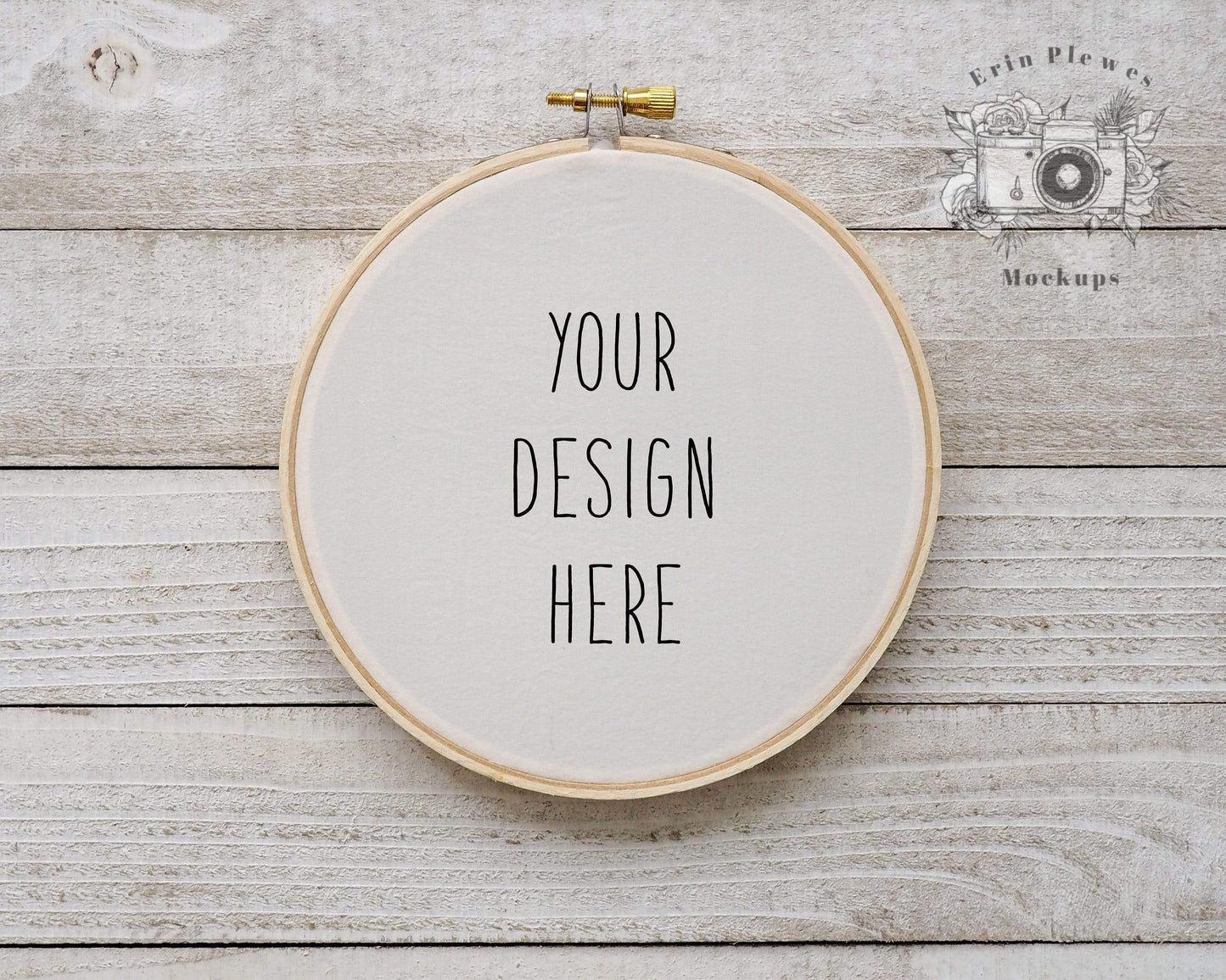 Erin Plewes Mockups Embroidery Hoop Mockup, Cross stitch mockup on rustic white wood, Sewing Mock-up, JPG Digital Download Template