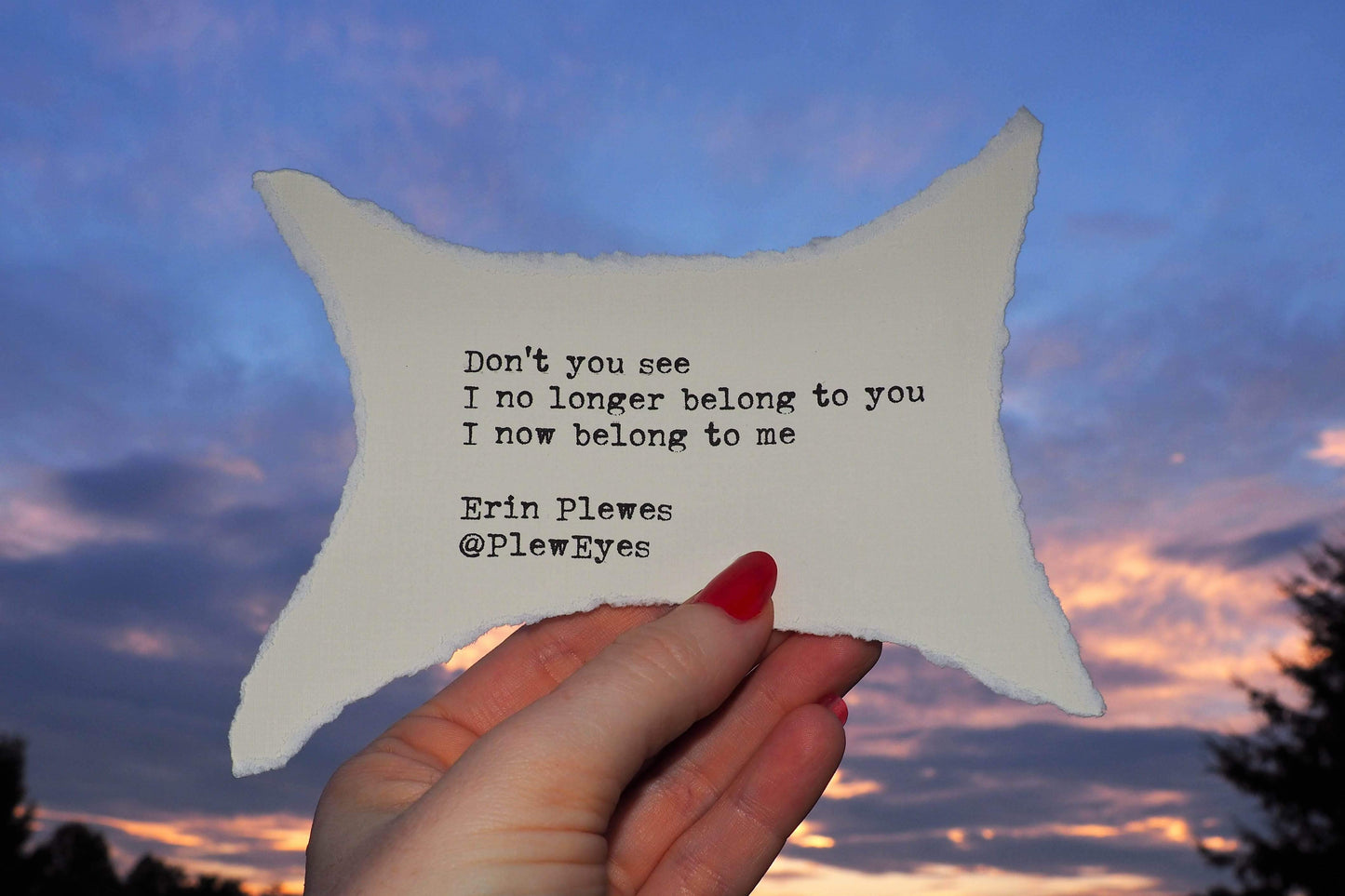 "Belong To Me" Purple Sunset Micro Poetry Nature Art | Desk Decor