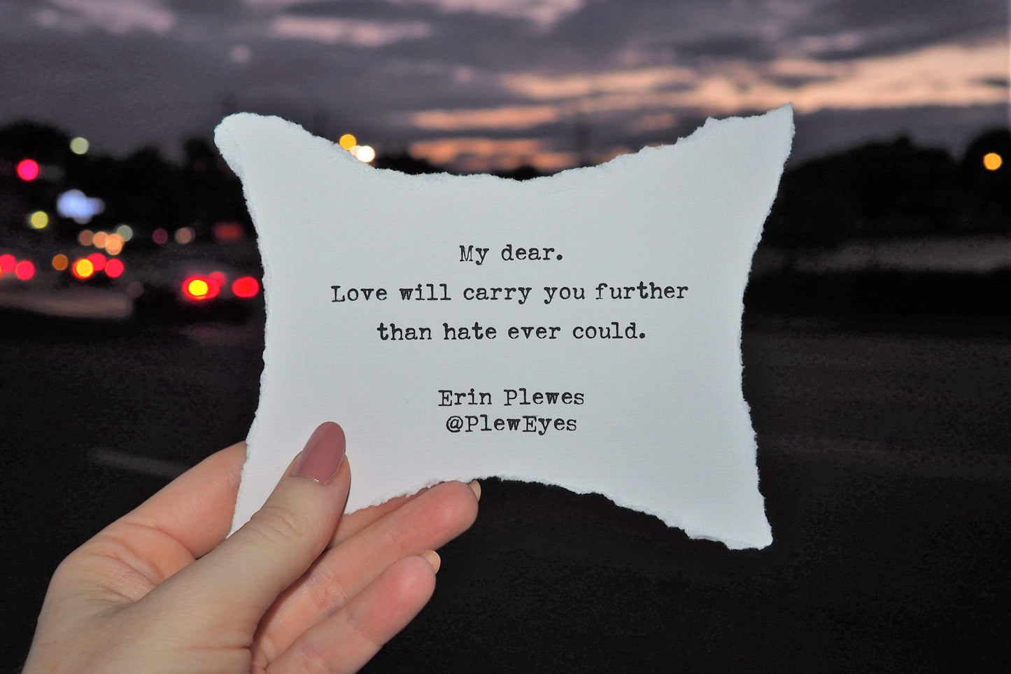 "Love Will Carry You Further Than Hate" Poem Artwork | Desk Decor Gift