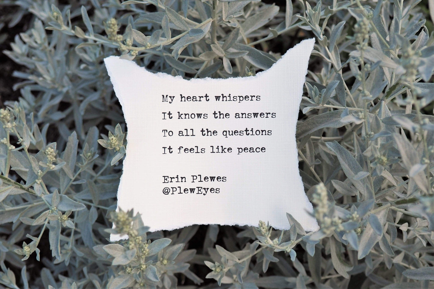 "My Heart Whispers" Green Leaves Inspirational Peace Poem | Nature Art