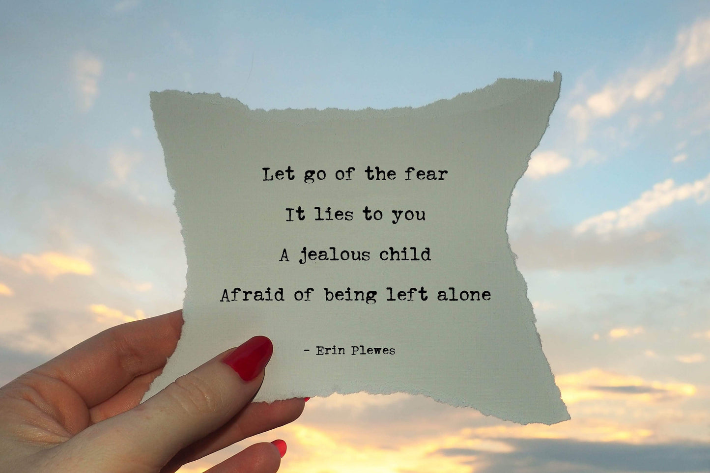 "Release Fear" Pink Sunset Inspirational Poem Nature Art | Home Decor