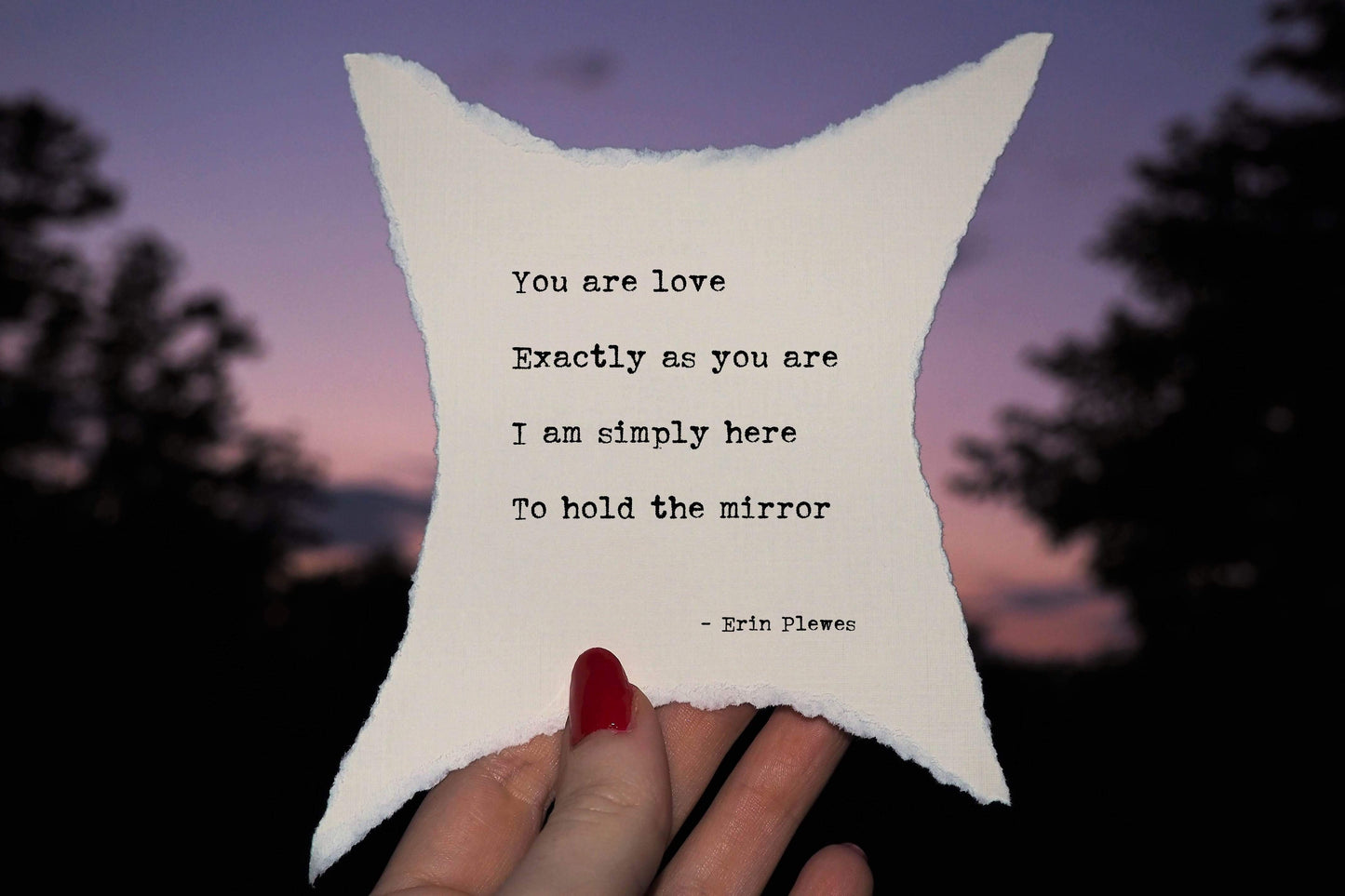 "You Are Love" Purple Sunset Inspirational Love Poem | Nature Gift