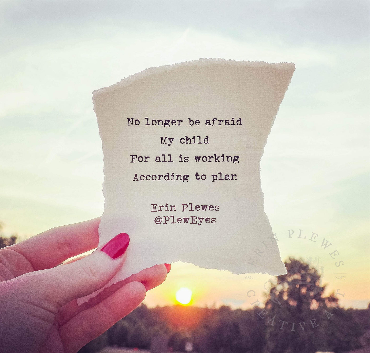 "No Longer Be Afraid" Inspirational Quote Sunset Print | Nature Gift