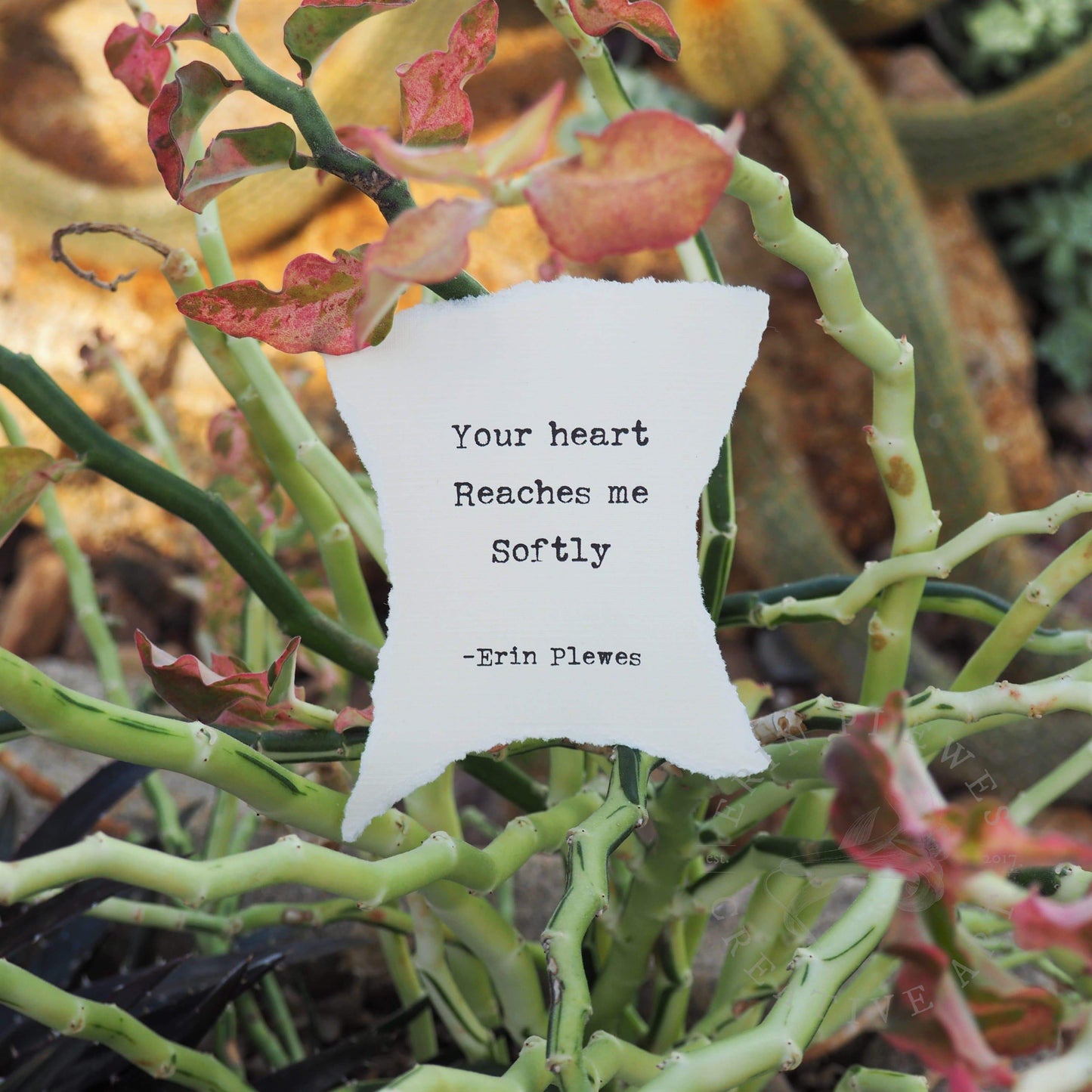 "Reaches Me Softly" Mini Love Quote Poem Thoughtful Gift | Home Decor