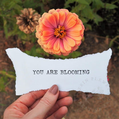 "You Are Blooming 2" Healing Quote Mini Nature Art Gift | Home Decor