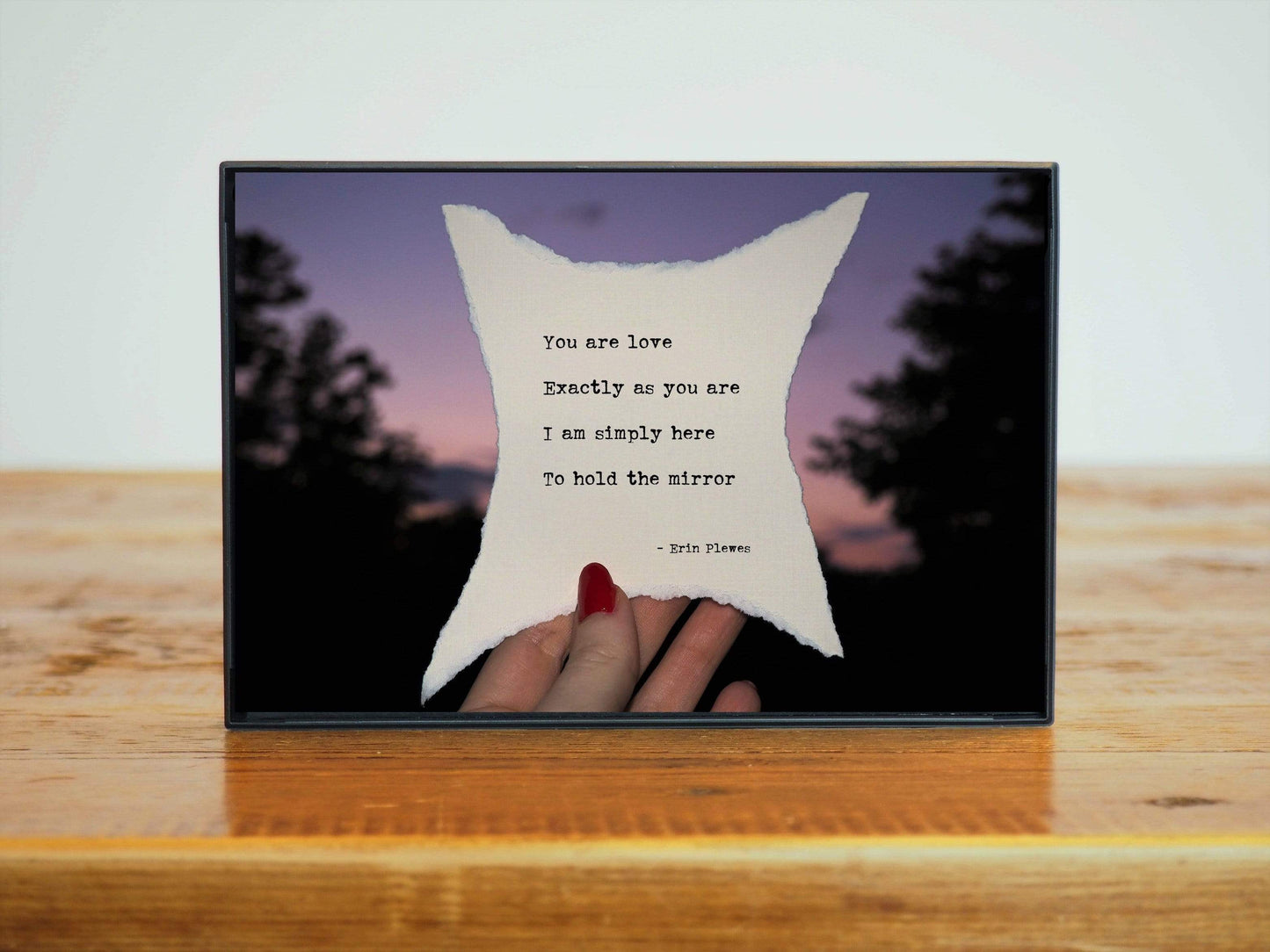 "You Are Love" Purple Sunset Inspirational Love Poem | Nature Gift