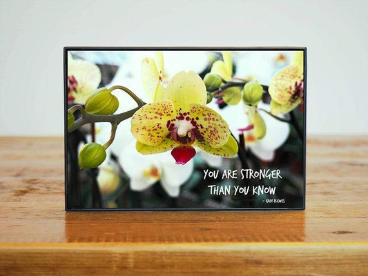 "You Are Strong" Yellow Inspirational Nature Artwork Gift | Home Decor
