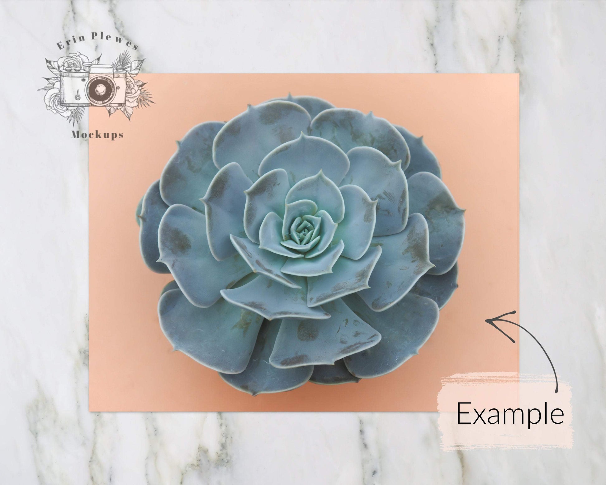 Erin Plewes Mockups 11x14 Poster Mockup Horizontal, Paper mockup on marble, Clean minimal print mock up Jpeg Instant Digital Download