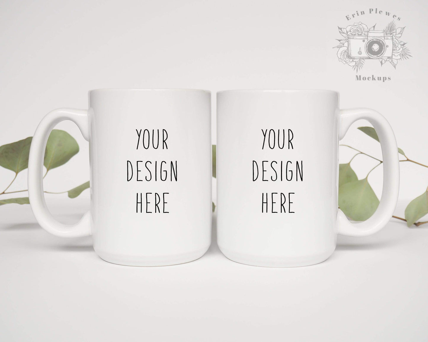 Erin Plewes Mockups 2 Mugs Mug Mockup, Coffee Mug Mockup 15oz for Nature Styled Stock Photography, Double Side Mug Mock up Jpeg Template
