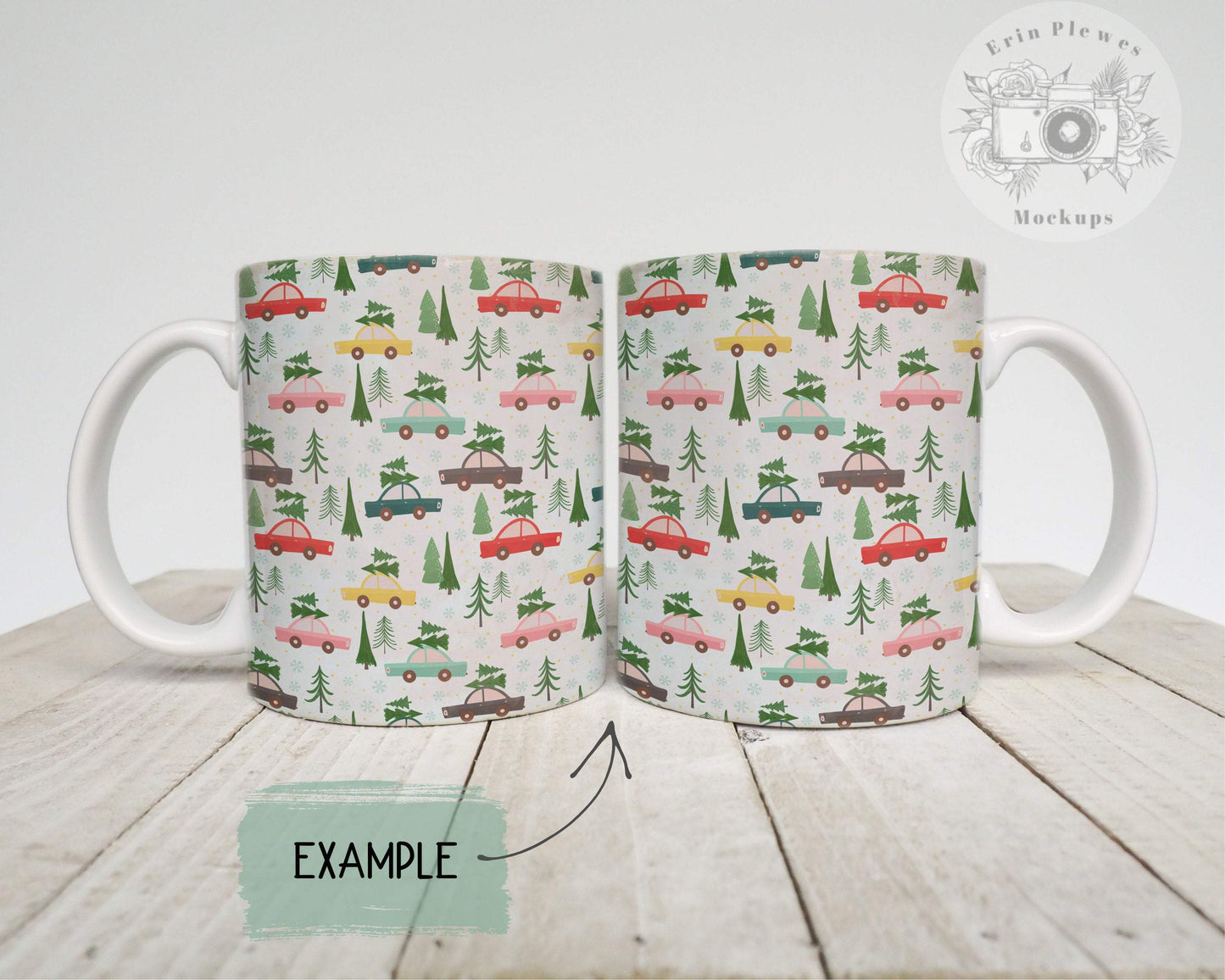 Erin Plewes Mockups 2 Mugs Mug Mockup, Front and Back Mug Mock-up for Styled Stock Photography, Digital Download Jpeg and PSD Smart Object
