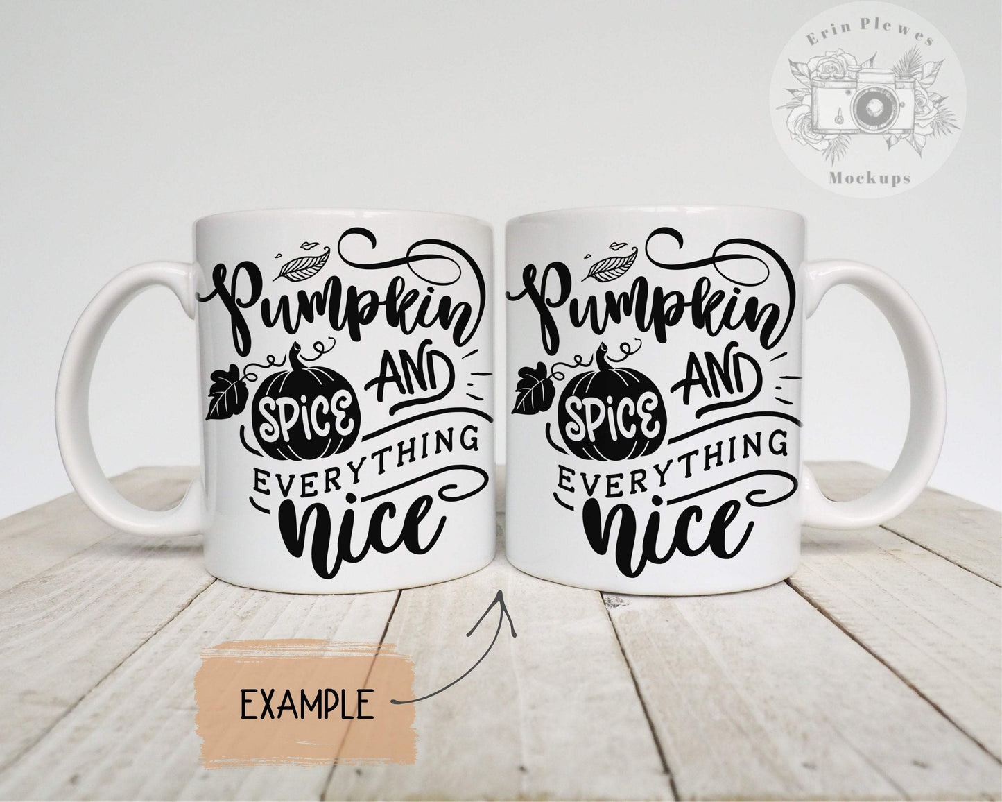 Erin Plewes Mockups 2 Mugs Mug Mockup, Front and Back Mug Mock-up for Styled Stock Photography, Digital Download Jpeg and PSD Smart Object