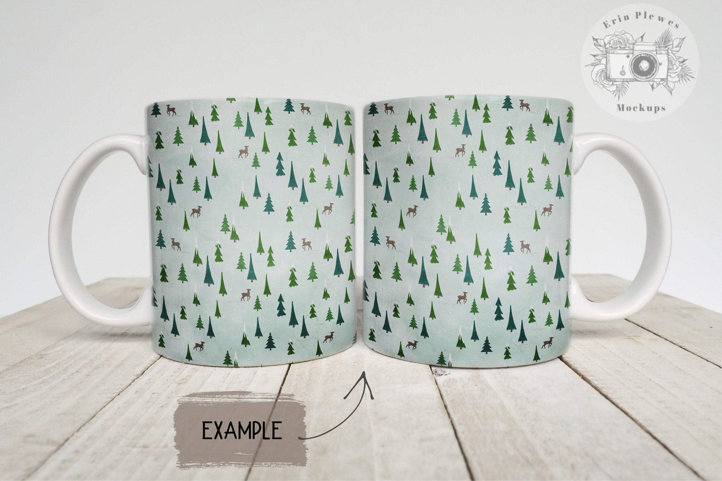 Erin Plewes Mockups 2 Mugs Mug Mockup, Front and Back Mug Mock-up for Styled Stock Photography, Digital Download Jpeg and PSD Smart Object