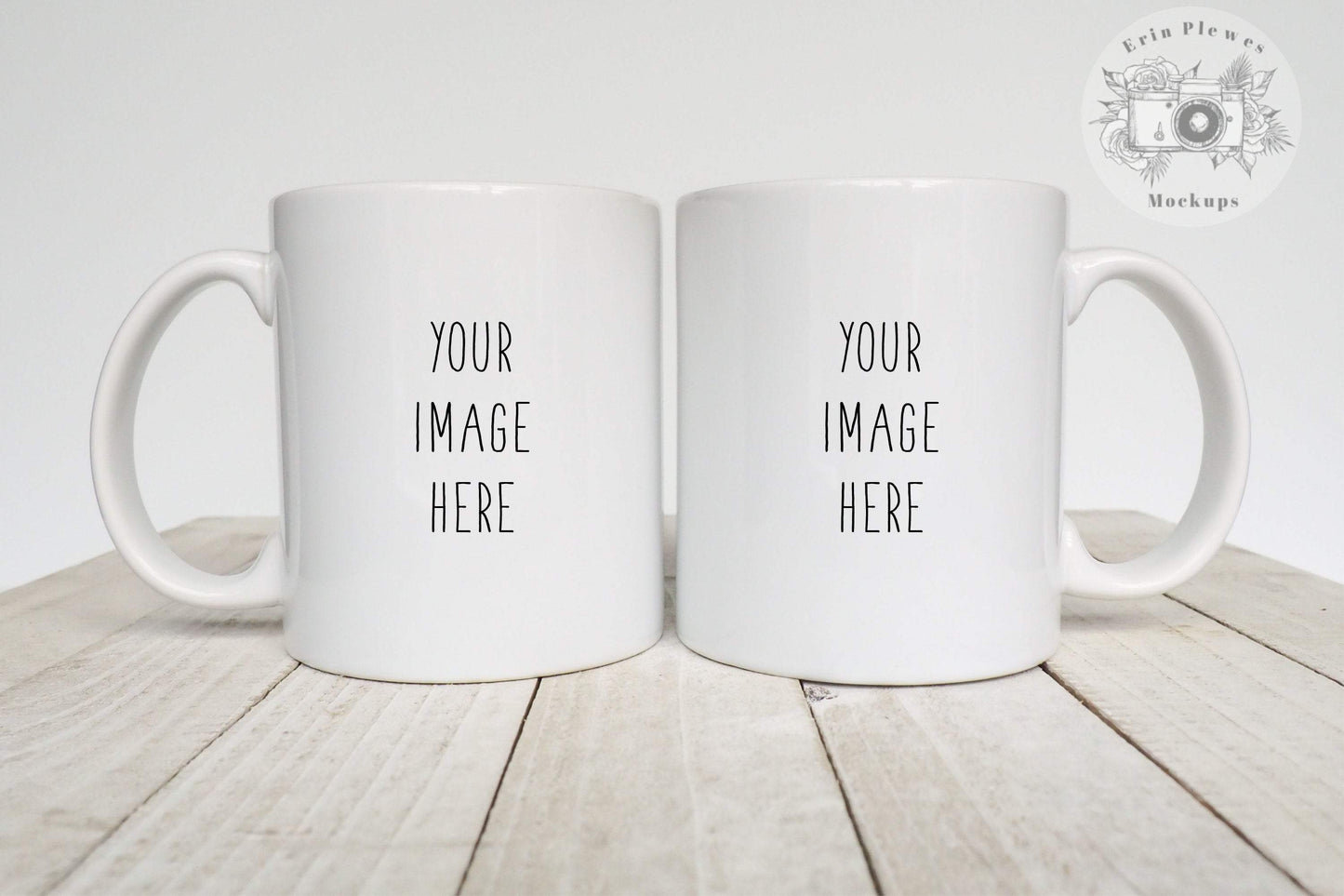 Erin Plewes Mockups 2 Mugs Mug Mockup, Front and Back Mug Mock-up for Styled Stock Photography, Digital Download Jpeg and PSD Smart Object