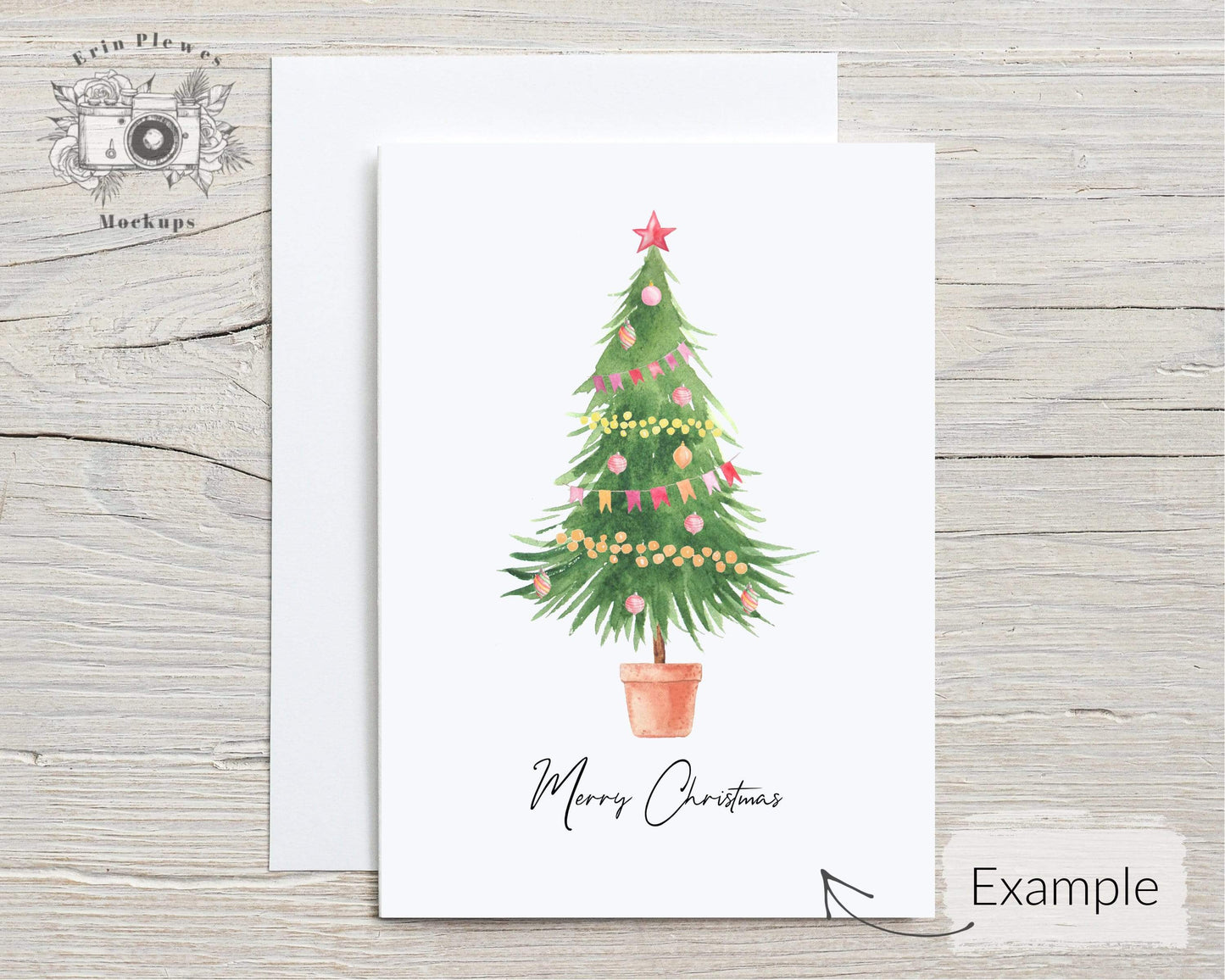 Erin Plewes Mockups 5x7 Card mockup with white envelope, Greeting card mock-up for rustic wedding and lifestyle stock photo, Jpeg Instant Digital Download