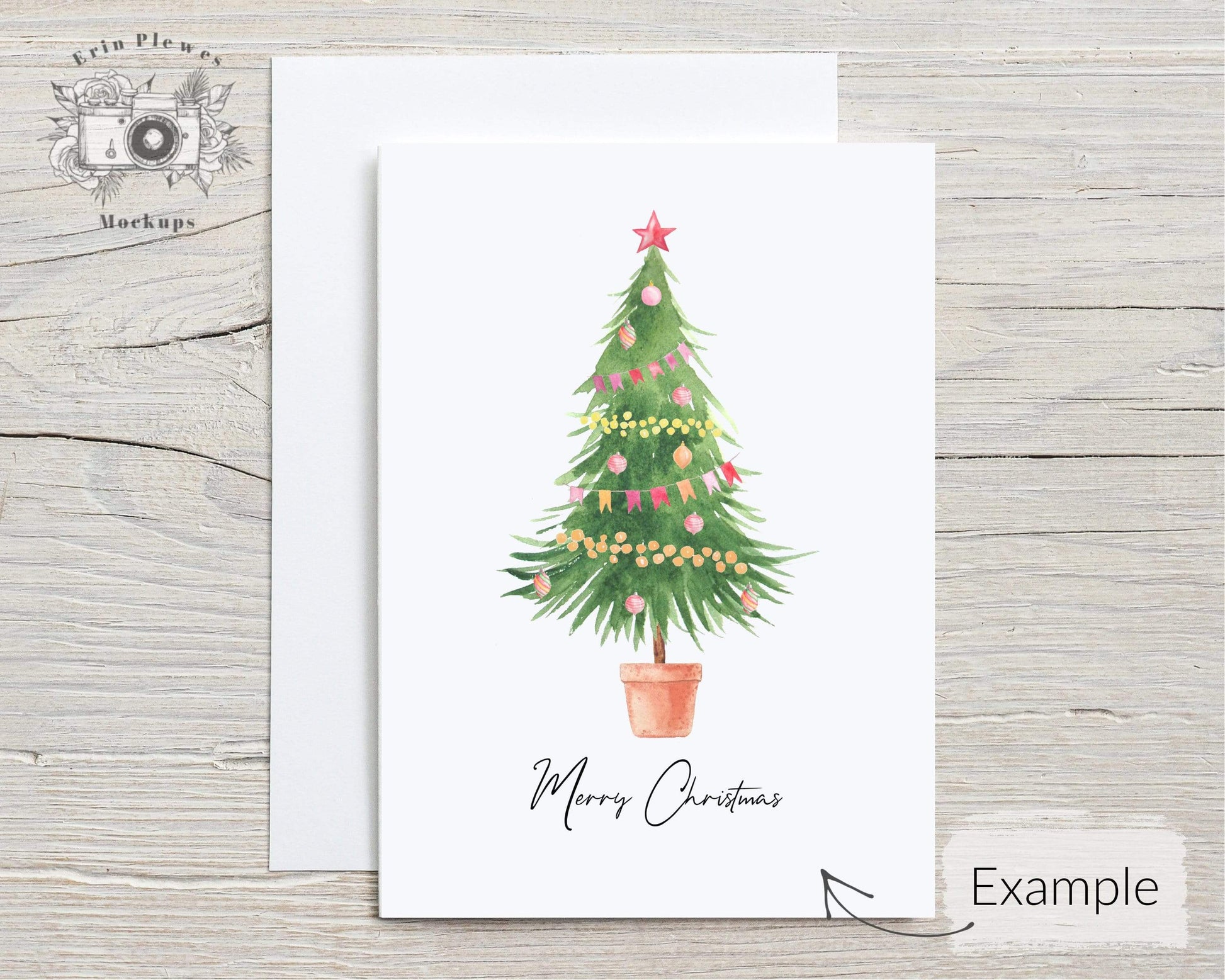 Erin Plewes Mockups 5x7 Card mockup with white envelope, Greeting card mock-up for rustic wedding and lifestyle stock photo, Jpeg Instant Digital Download