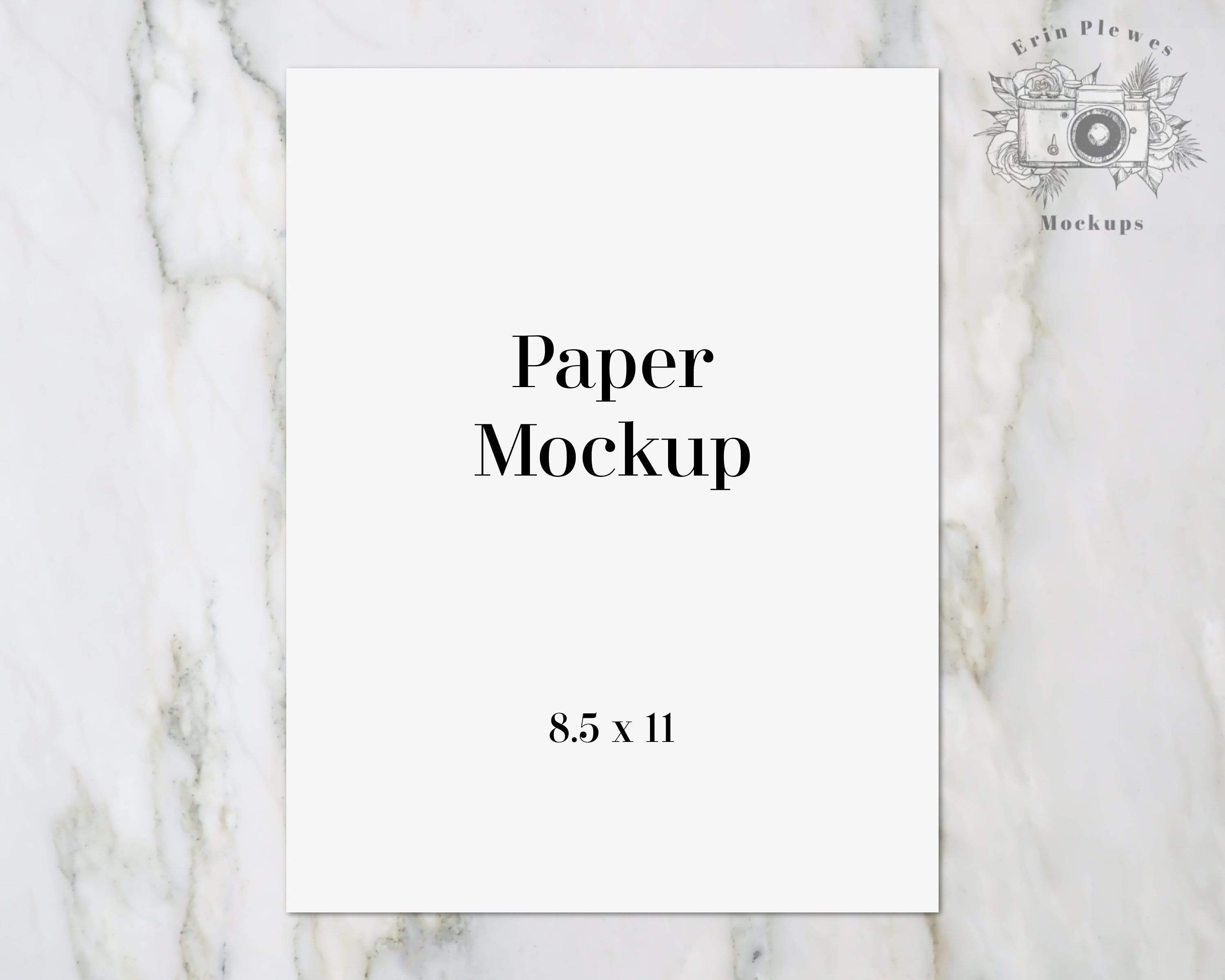 8.5x11 Stationery Mockup, 8.5 x 11 Poster mockup on marble, Paper