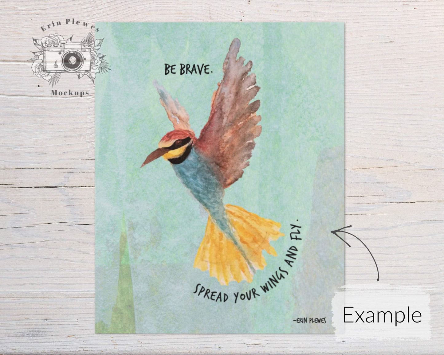 Erin Plewes Mockups 8x10 Poster Mockup, Print mockup on white rustic wood, Clean minimal mock up Jpeg Instant Digital Download