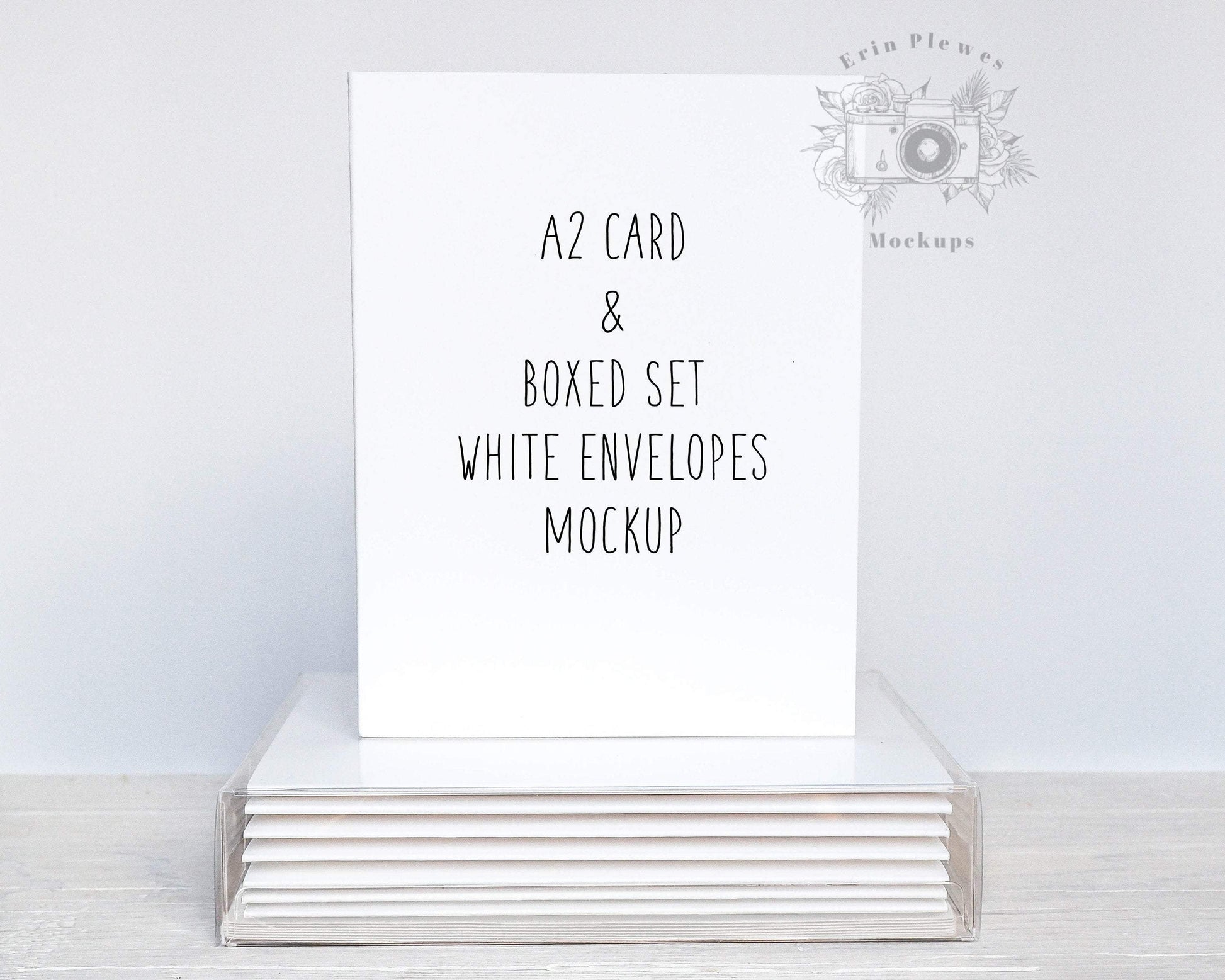 Erin Plewes Mockups A2 Card Mockup Box Set White Envelopes, Greeting Card Mockup Set, Stationery Mock-up Lifestyle Photo, Instant Digital Download Jpeg