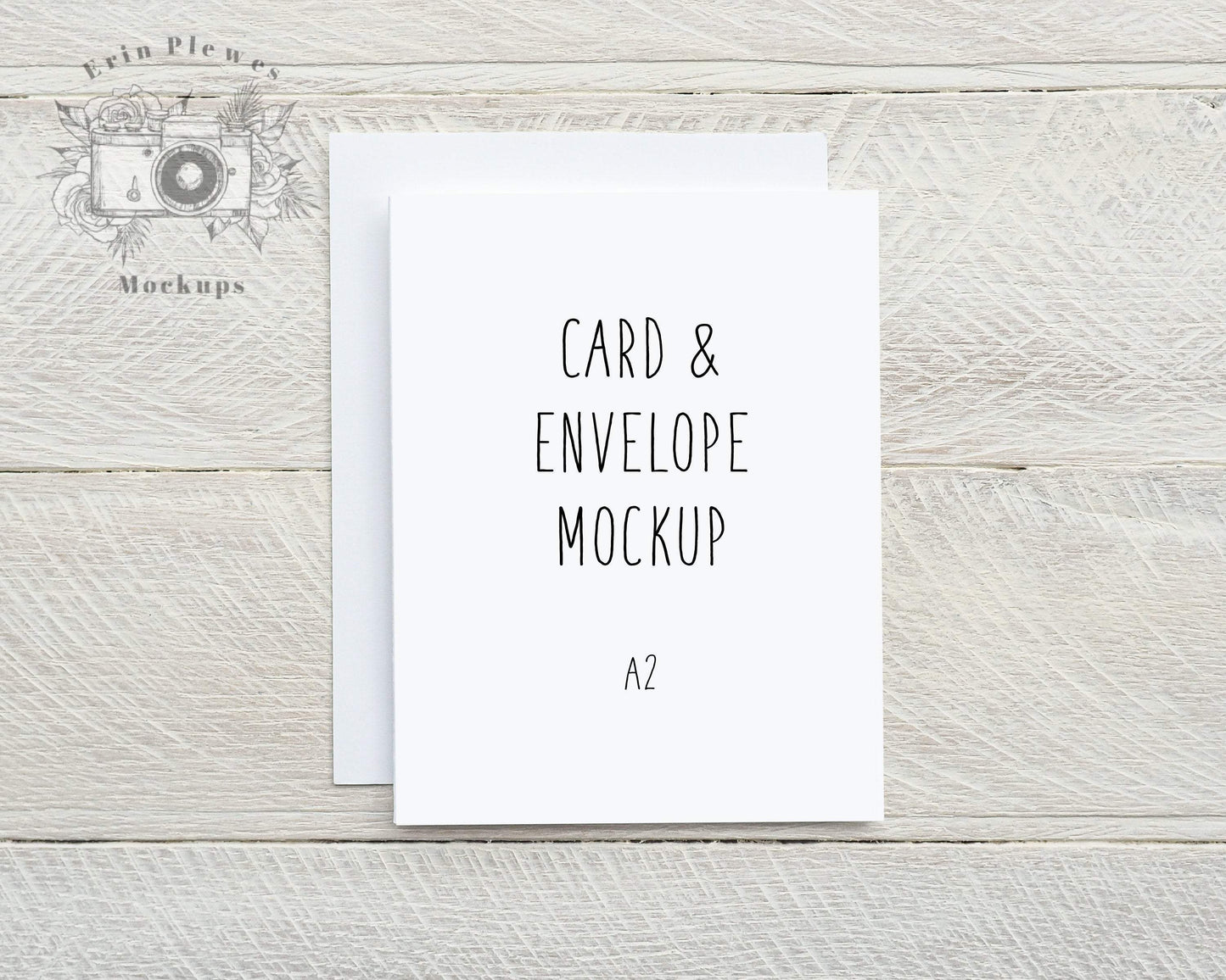 Erin Plewes Mockups A2 Card Mockup White Envelope, Thank You Card Mock Up for Rustic Wedding, Greeting Card Flat Lay, Jpeg Instant Digital Download