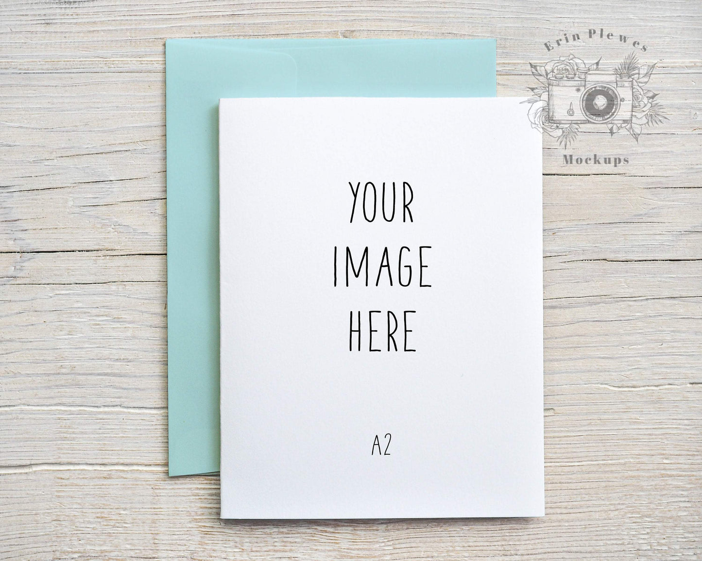 Erin Plewes Mockups A2 Greeting card mockup with blue envelope, Thank you card mock-up, Rustic wedding invitation lifestyle photo, Jpeg Instant Digital Download