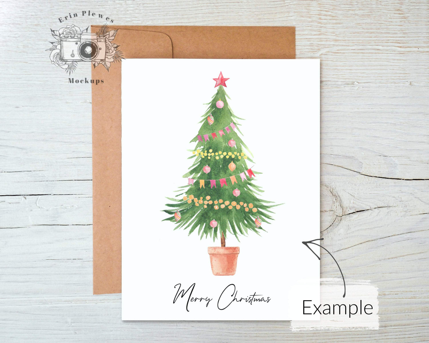 Erin Plewes Mockups A2 Greeting card mockup with kraft envelope, Thank you card mock-up for rustic wedding and lifestyle photo, Jpeg Instant Digital Download
