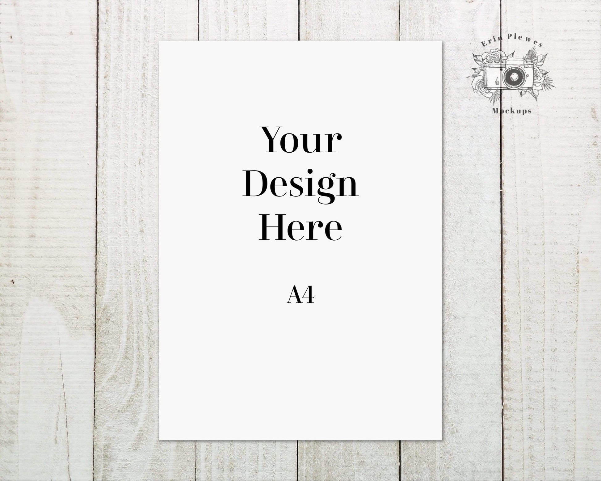 Erin Plewes Mockups A4 Print Mockup, Poster mockup on white farmhouse style white boards rustic wood, Minimal mock up, Jpeg Instant Digital Download