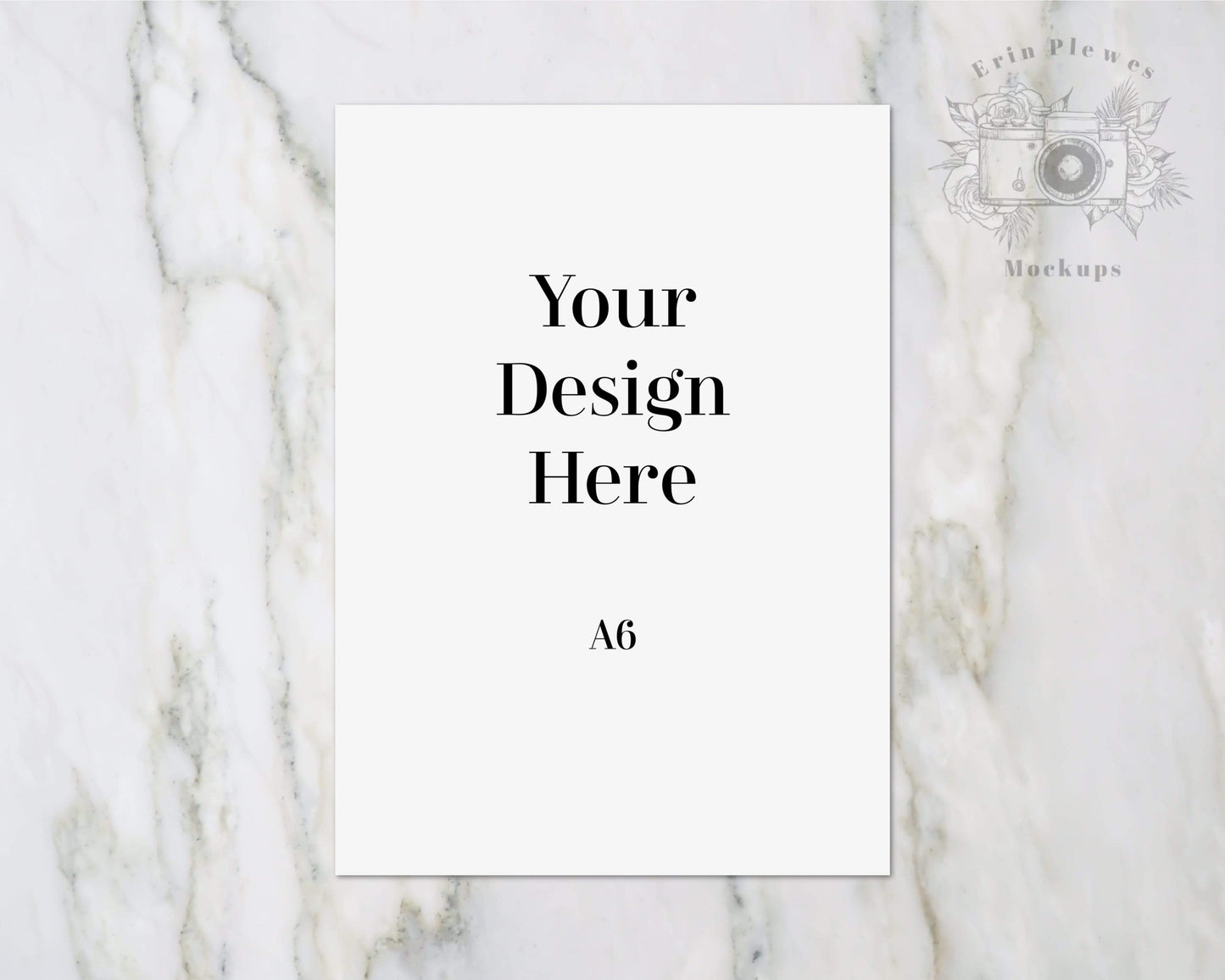 Erin Plewes Mockups A6 card mockup, Card mock-up for classic wedding thank you note on marble, Jpeg Instant Digital Download Template