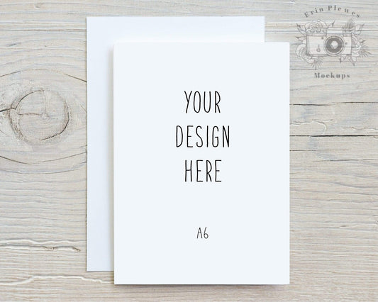Erin Plewes Mockups A6 card mockup, Thank you card mock-up with white envelope size A 6, Rustic wedding invitation, Jpeg Instant Digital Download Template