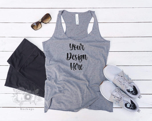 Erin Plewes Mockups Bella Canvas 8430 Mockup, Bella Canvas Grey Tshirt Mockup, Flat Lay Mock-up, Instant Digital Download Template Jpeg