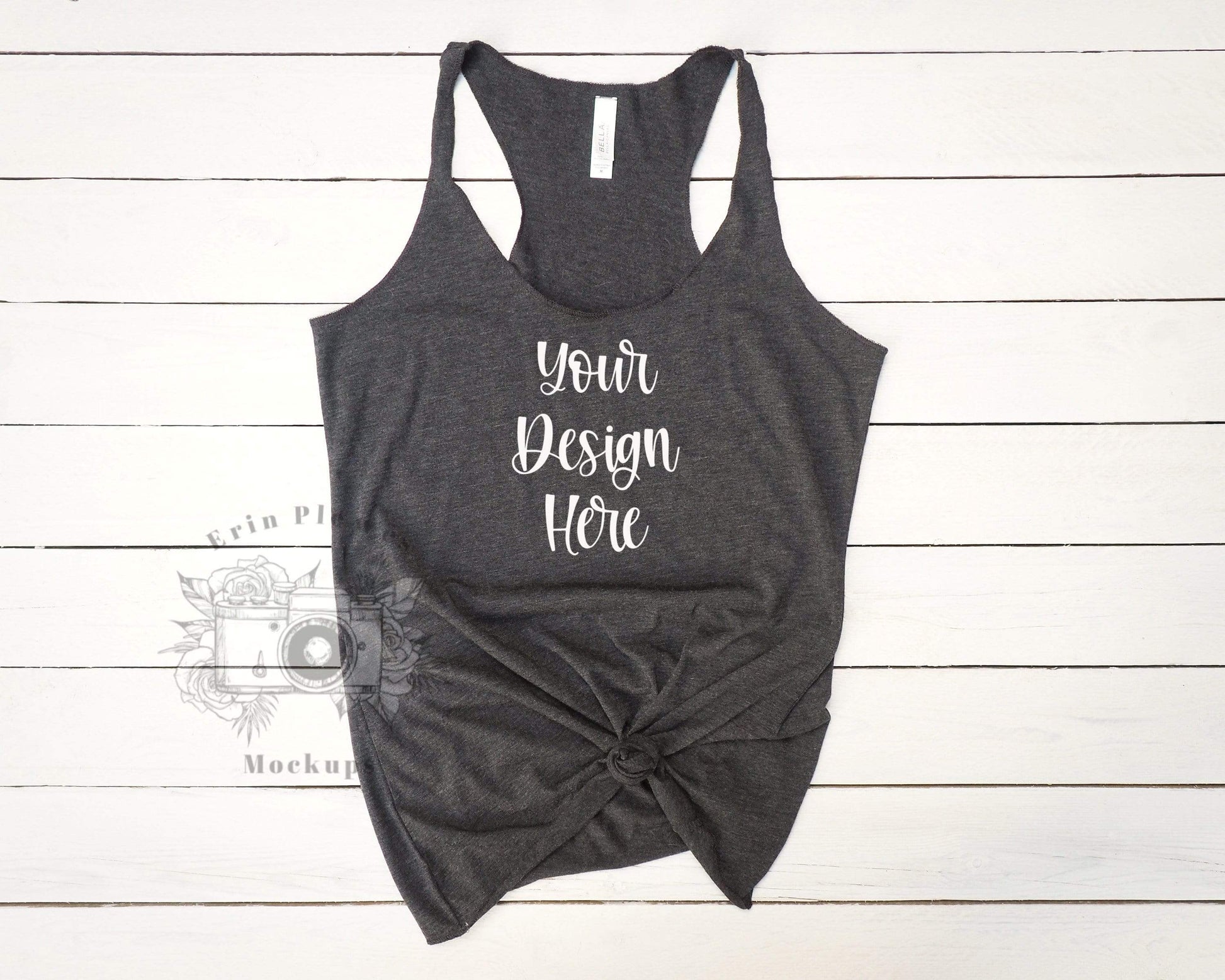 Erin Plewes Mockups Bella Canvas Tank Mockup, Bella Canvas 8430 Charcoal Gray Tank Mockup for Lifestyle Stock Photos, Instant Digital Download Jpg