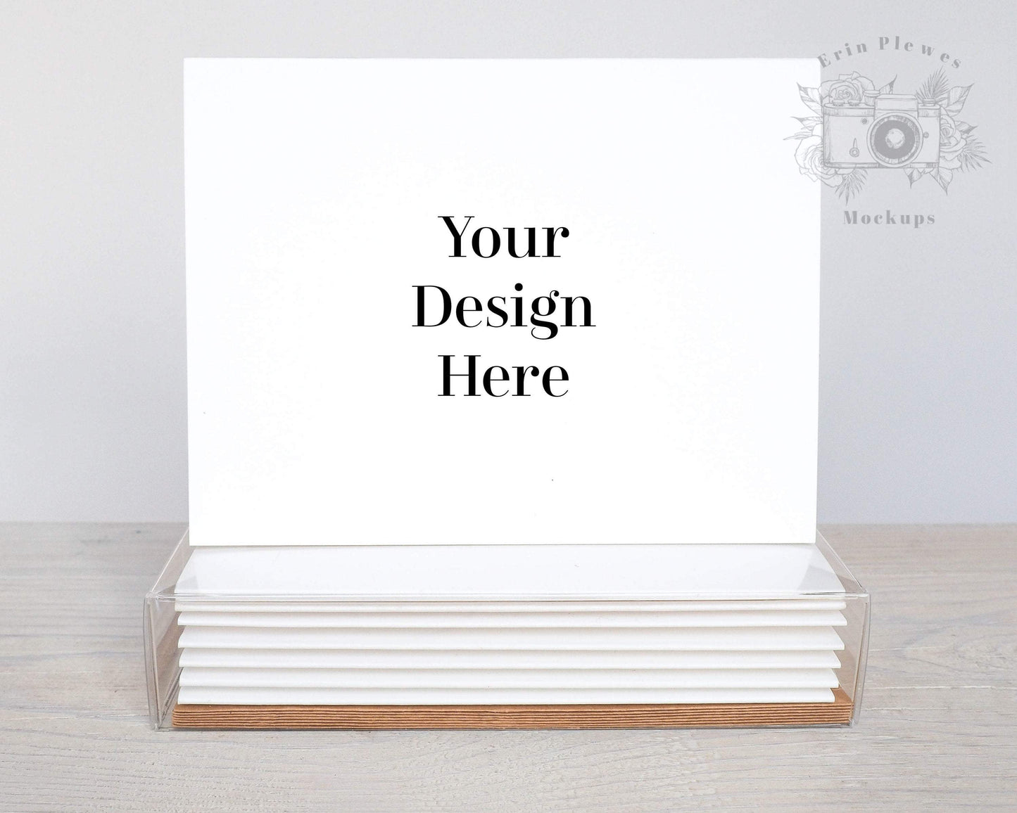 Erin Plewes Mockups Boxed Card Set Mockup, Invitation mockup for rustic wedding with boxed set of thank you notes, Jpeg Instant Digital Download Template