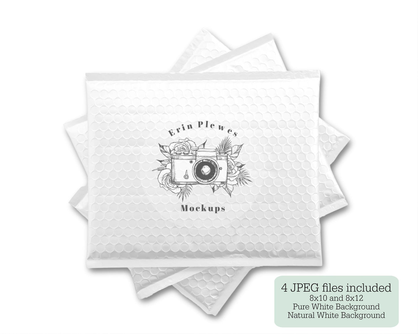 Erin Plewes Mockups Bubble Mailer Mock Ups, White Poly Mailer Mockup, Shipping Bag Stock Photo, Jpeg Instant Digital Download Template
