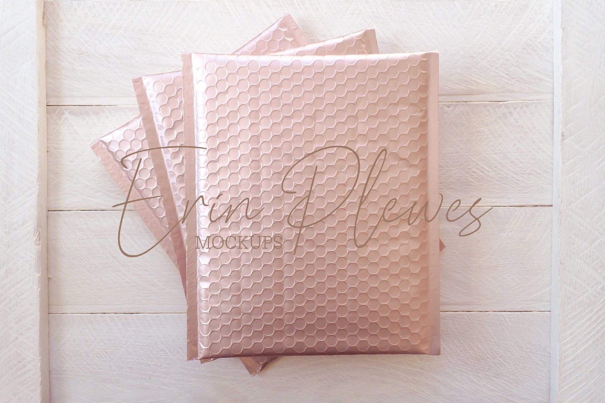 Erin Plewes Mockups Bubble Mailer Mockup, Matte Rose Gold Bag Mock Up, Pink Poly Mailer Stock Photo, Jpeg Instant Digital Download Template