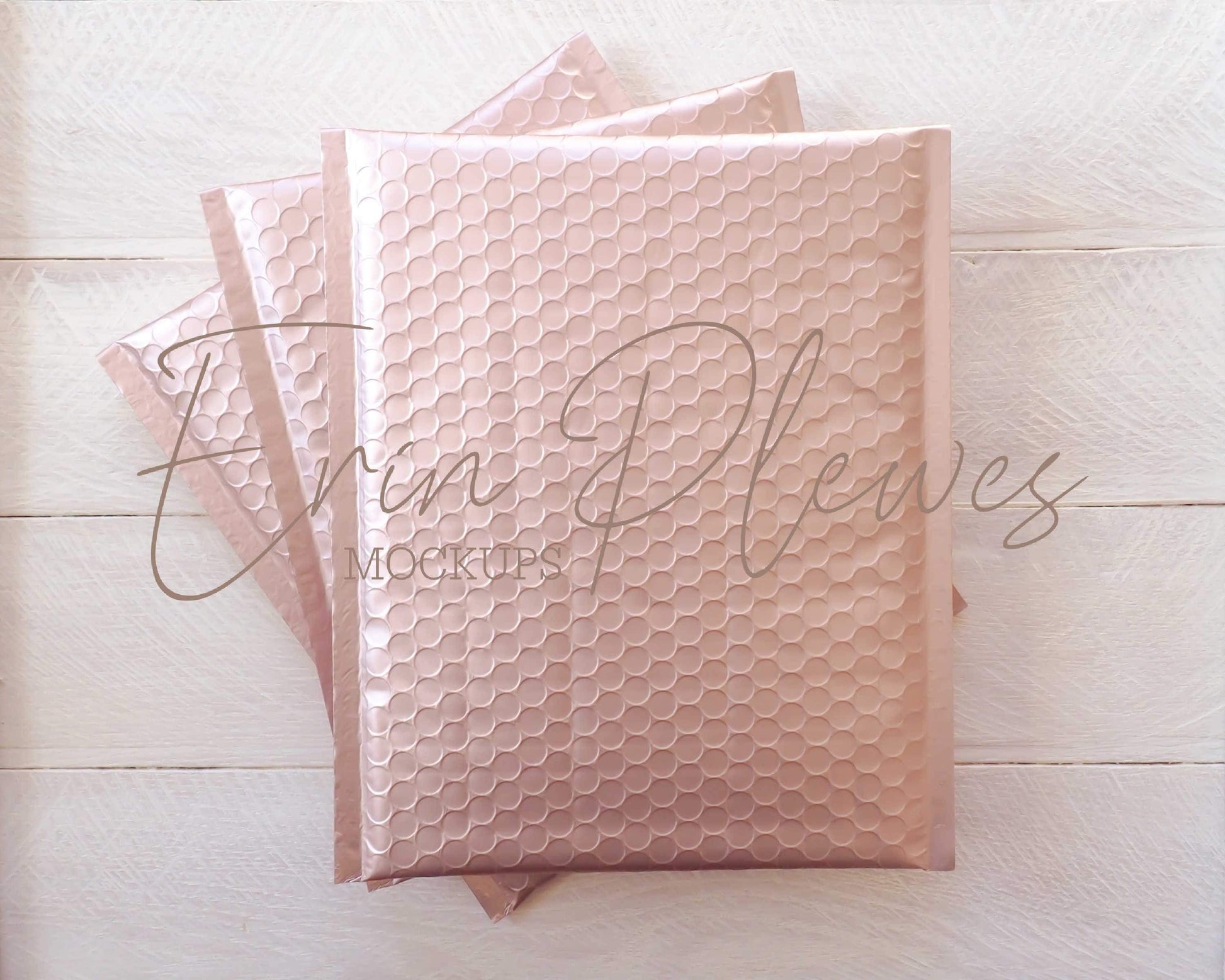 Erin Plewes Mockups Bubble Mailer Mockup, Matte Rose Gold Bag Mock Up, Pink Poly Mailer Stock Photo, Jpeg Instant Digital Download Template