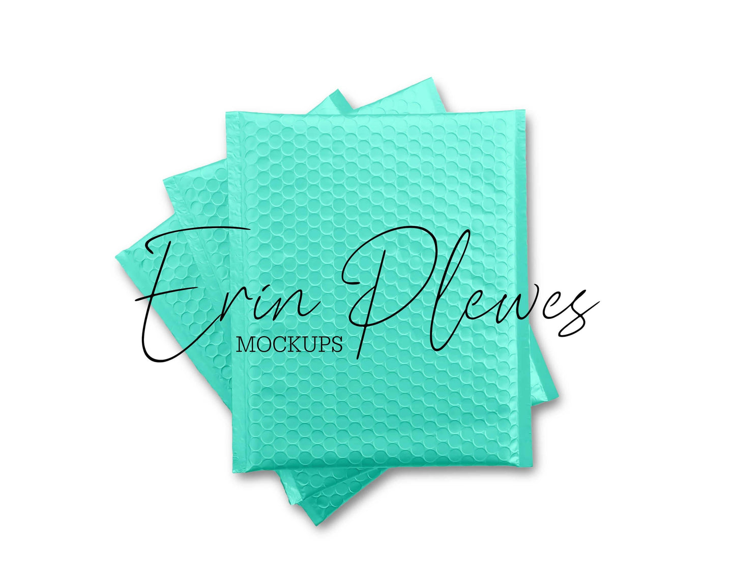Erin Plewes Mockups Bubble Mailer Mockup, Turquoise Poly Mailer Mock Up, Green Bag Stock Photo, Jpeg Instant Digital Download Template