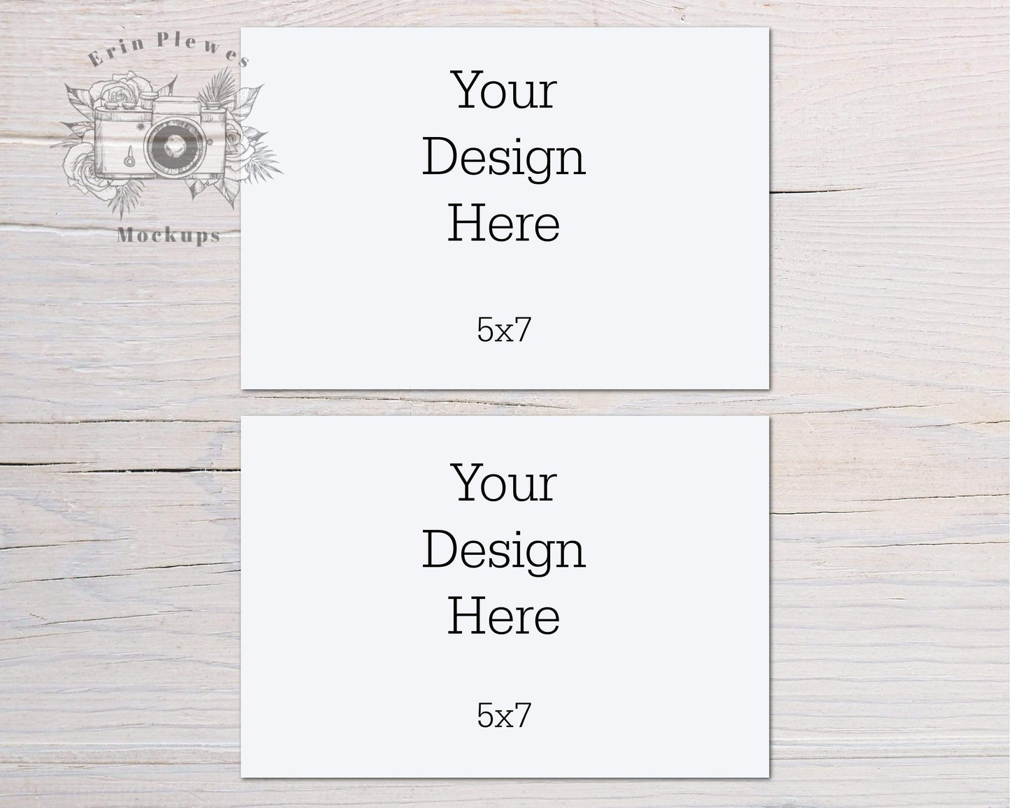 Erin Plewes Mockups Card Mockup 5"x7" Landscape, Front Back Greeting Card Mock Up, Double Stationery Mock Ups, Jpeg Instant Digital Download