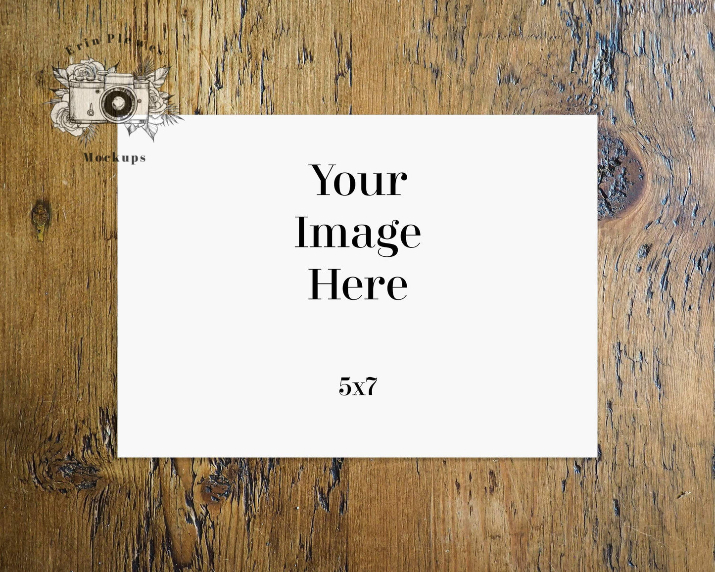 Erin Plewes Mockups Card Mockup 5x7, Greeting Card mockup for rustic thank you note, 5x7 Print Mock-up, Jpeg instant Digital Download Template