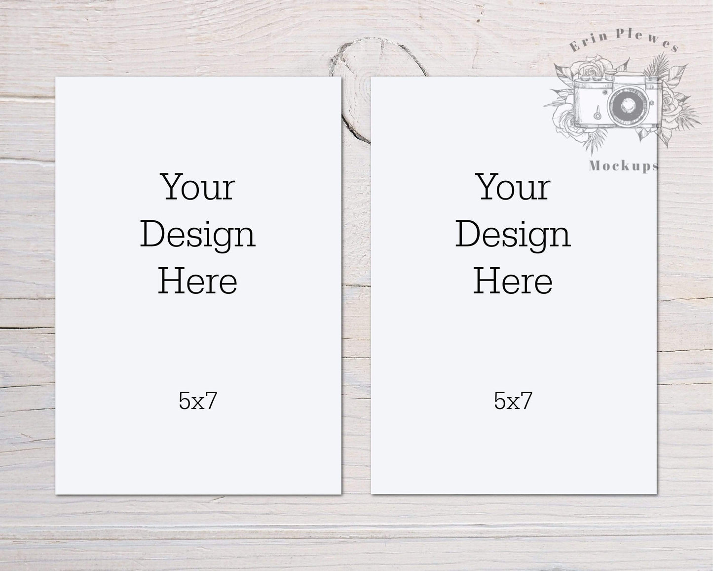 Erin Plewes Mockups Card Mockup 5x7, Greeting Card Set Mock Up, Front Back Stationery Mock Ups, Double Card Suite Stock Photo, Jpeg Instant Digital Download