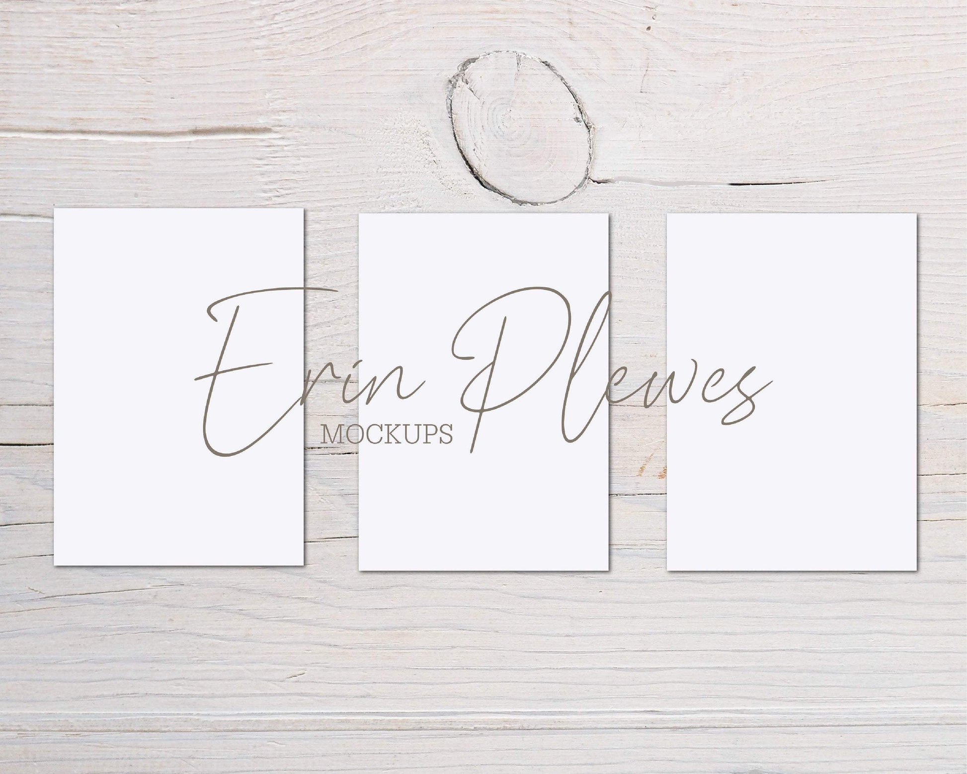 Erin Plewes Mockups Card Suite Mockup 5x7, Greeting Card Set of 3 Mock Up, Stationery Mock Ups, Card Suite Stock Photo, Jpeg Instant Digital Download