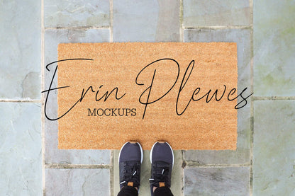 Erin Plewes Mockups Coir Doormat Mockup, Rug Mock Up Flatlay, Farmhouse Style Mock-up, Door mat Flat Lay, Instant Digital Download JPEG