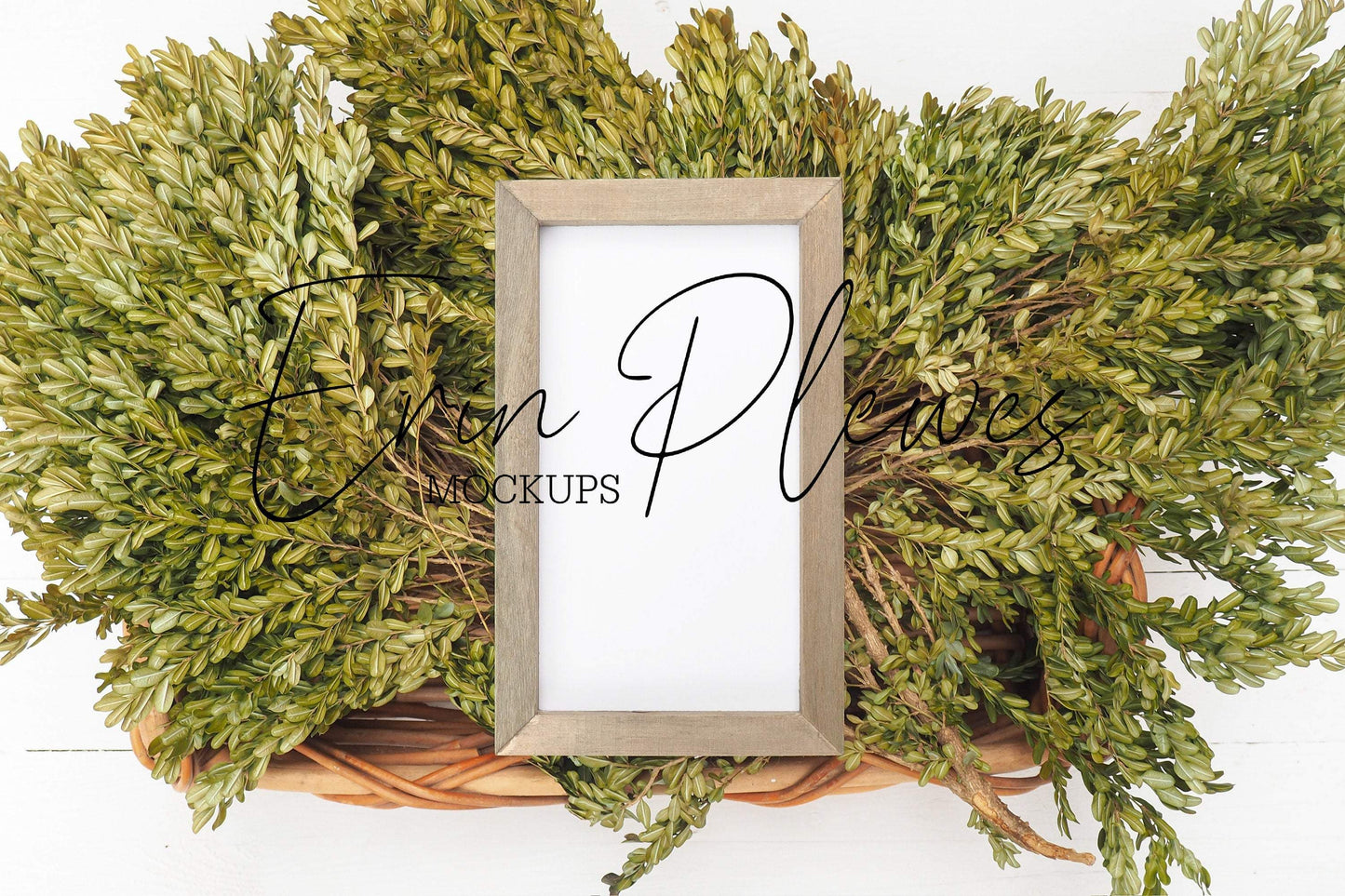 Erin Plewes Mockups Frame Mockup 6x10, Rustic Wood Sign Mock-up, Reverse Canvas Mock Up, Farmhouse Style Flat Lay, Instant Digital Download Jpeg