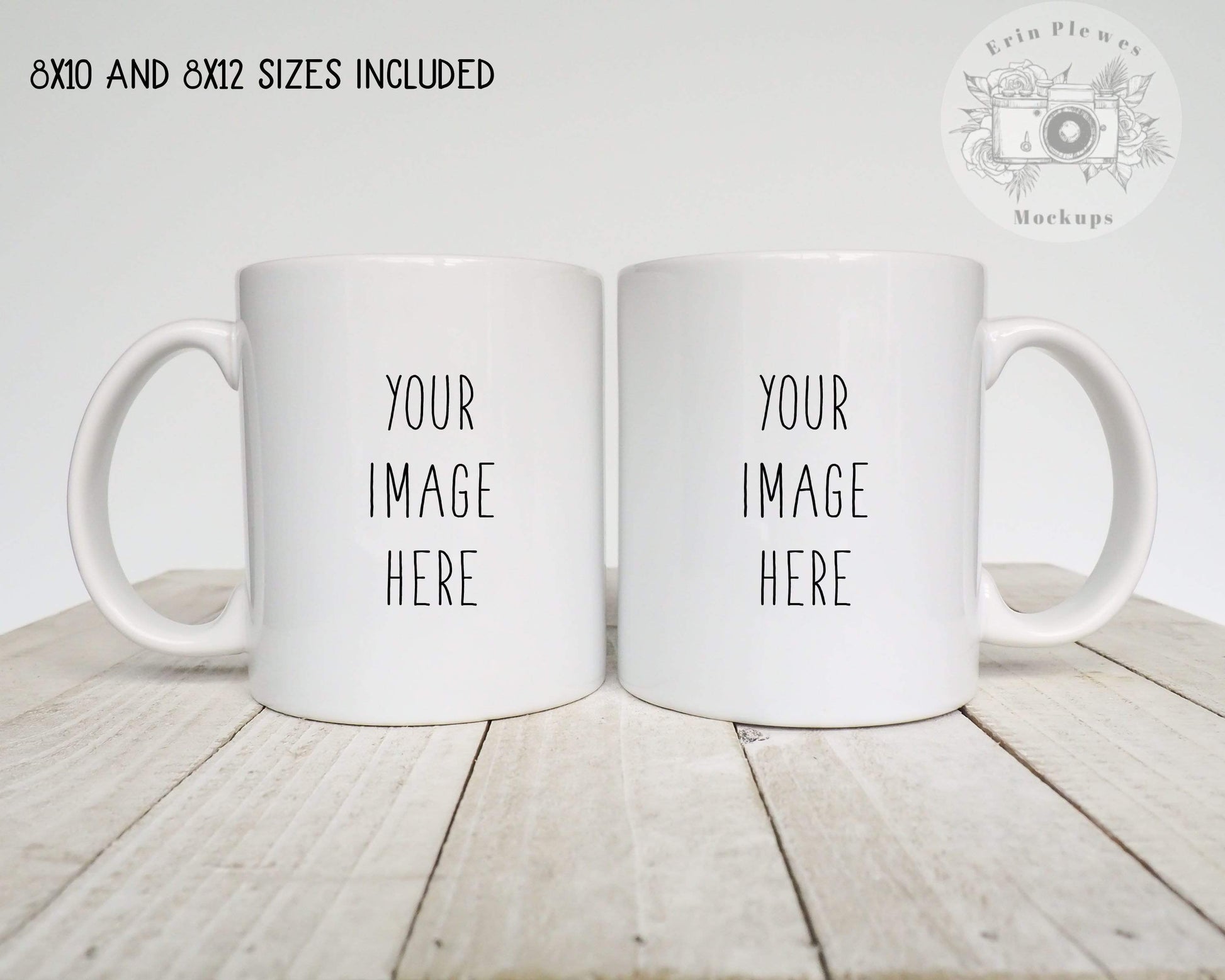 Erin Plewes Mockups Front and Back Mug Mockup, Double Side Mug Mock-up for Styled Stock Photography, Digital Download Jpeg Template